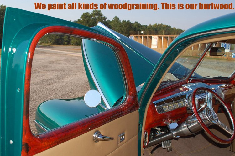 'We painted the burlwood trim and dashboard for this '47 Ford.